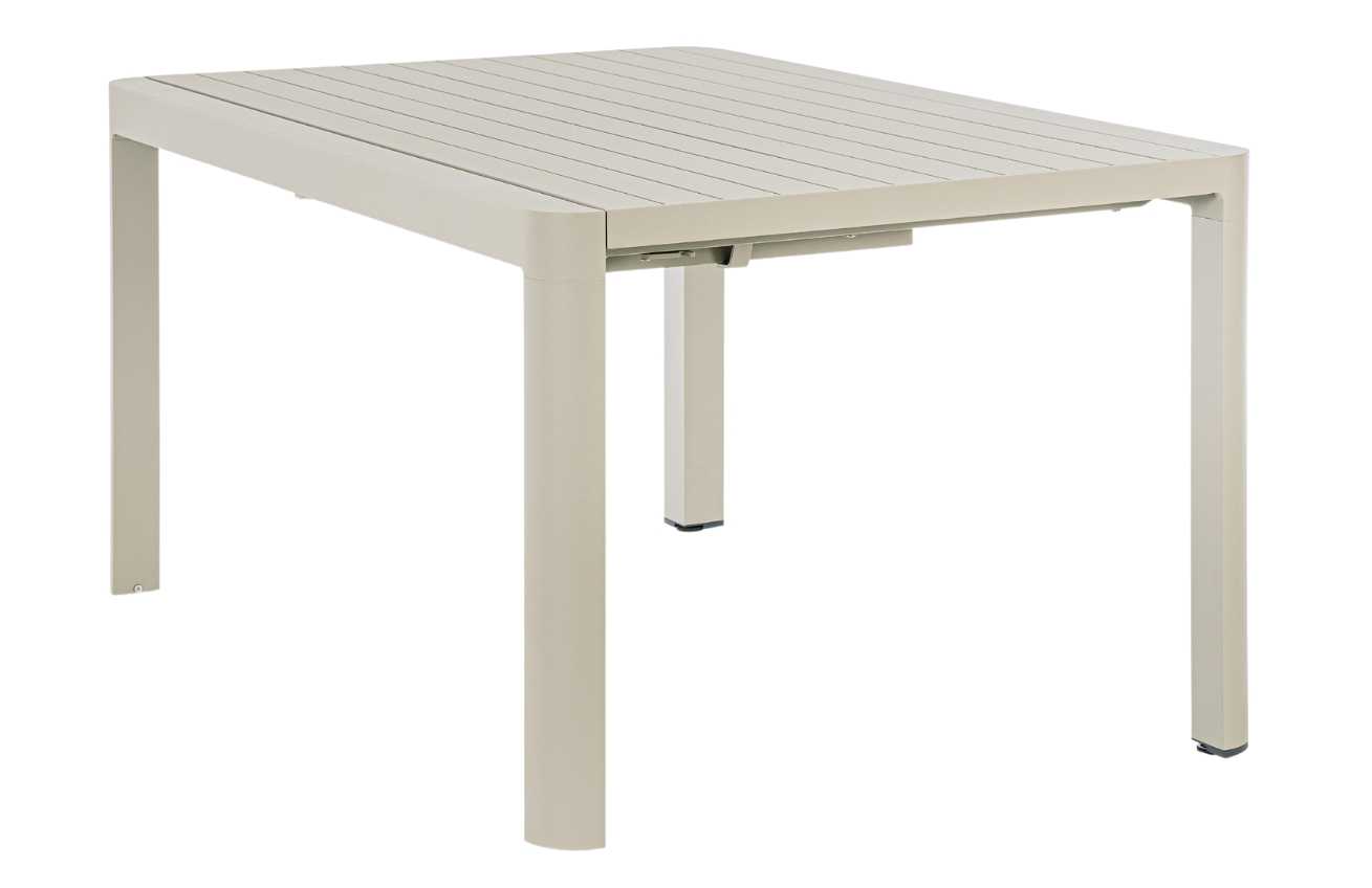 Béžový hliníkový rozkládací zahradní jídelní stůl Bizzotto Kiplin 149 x 97/149 cm