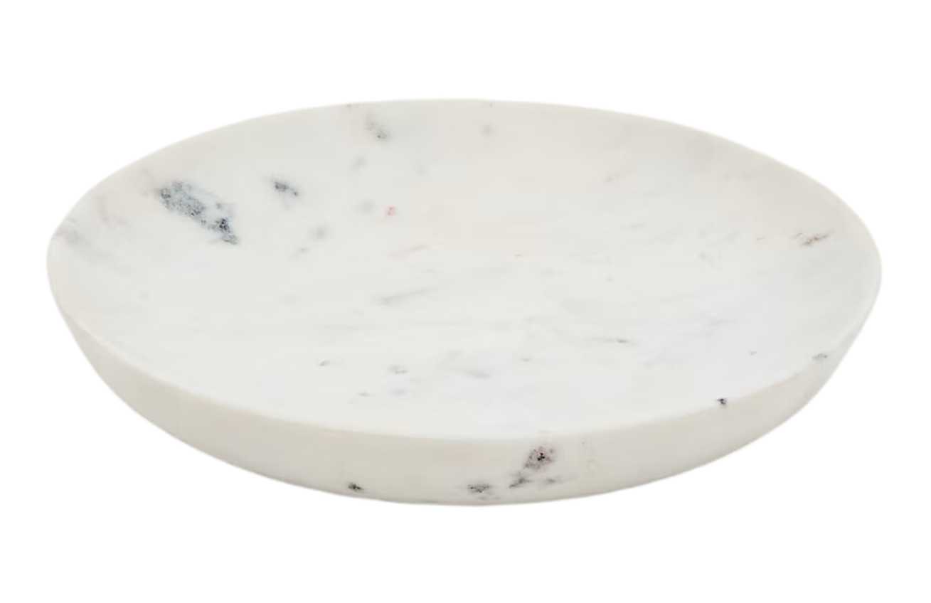 Bílý mramorový servírovací talíř Kave Home Ecin 20 cm