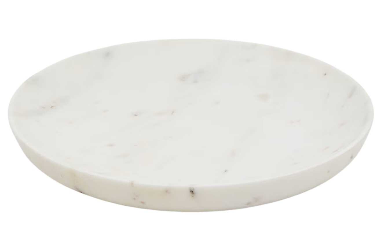 Bílý mramorový servírovací talíř Kave Home Ecin 30 cm