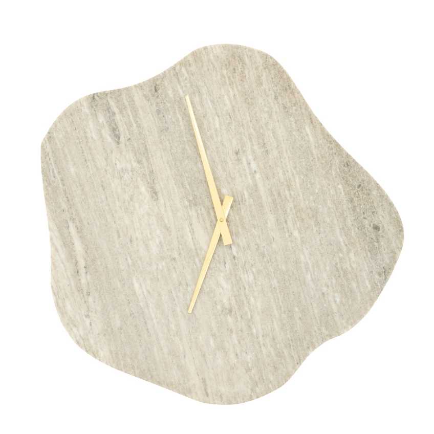 By-Boo Béžové nástěnné mramorové hodiny Artem 50 x 50 cm