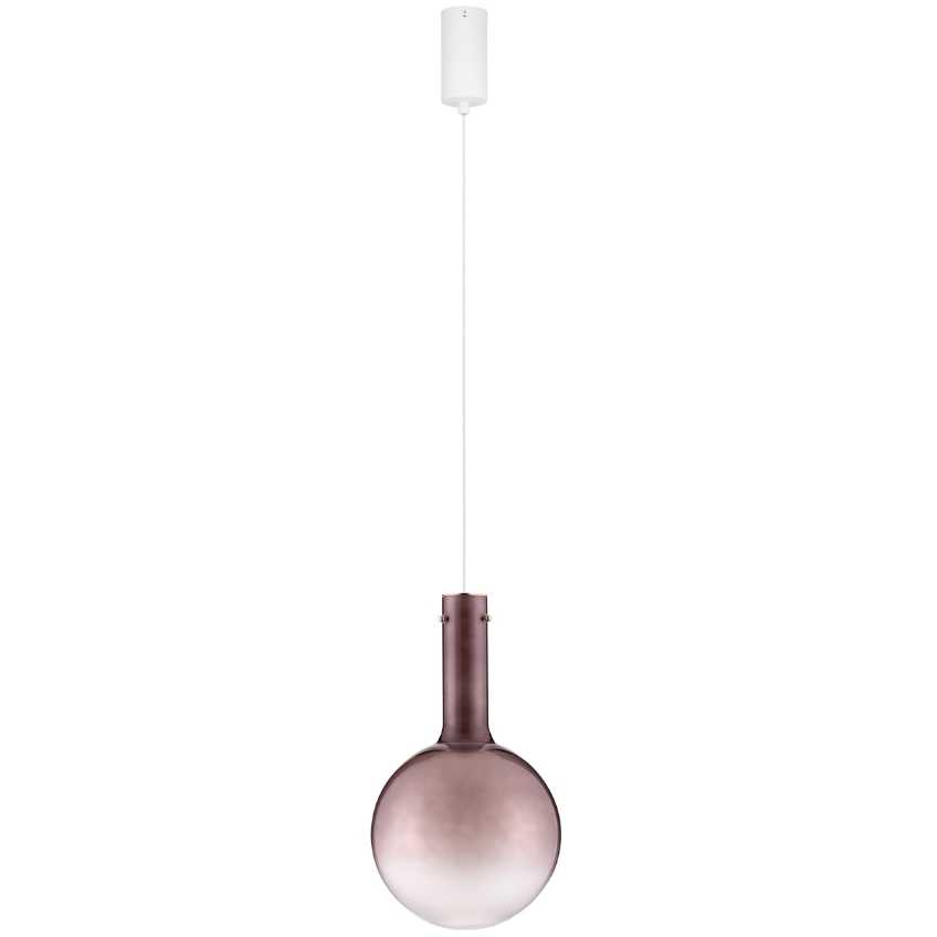 Hnědé skleněné závěsné LED světlo Nova Luce Nostos 25 cm