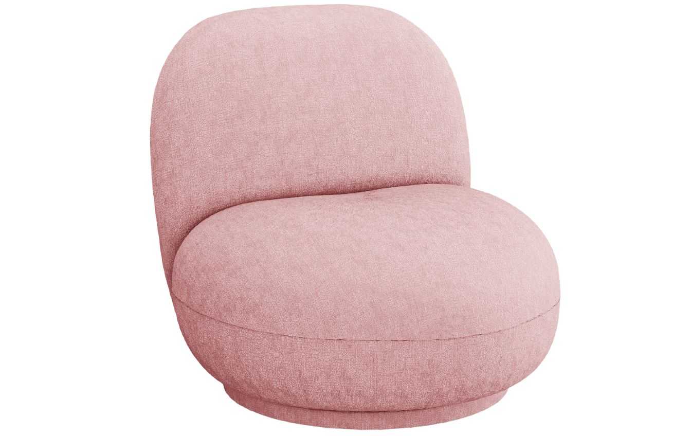 Růžové čalouněné otočné křeslo MICADONI Chuck