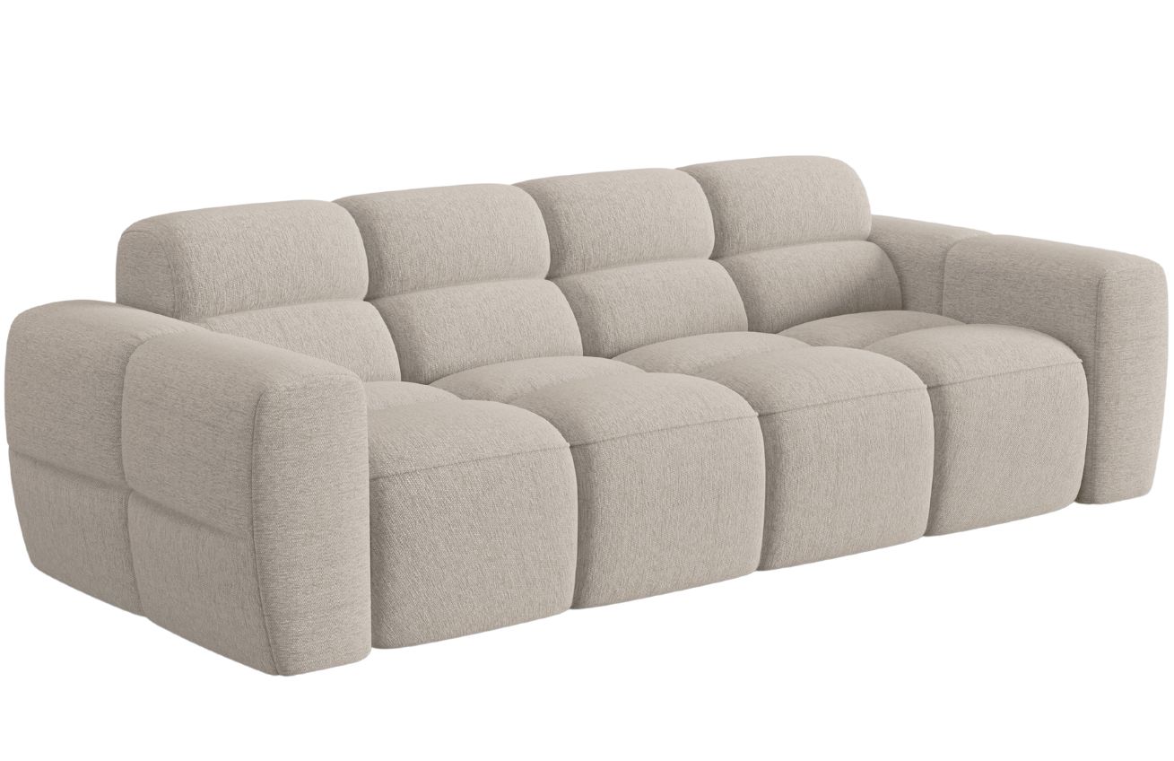 Béžová čalouněná čtyřmístná pohovka MICADONI Lisa 256 cm