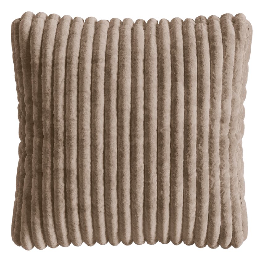 Hnědý manšestrový polštář MICADONI Martina 65 x 65 cm