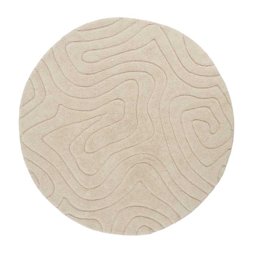 Jotex Béžový kulatý koberec SHIV 120 cm