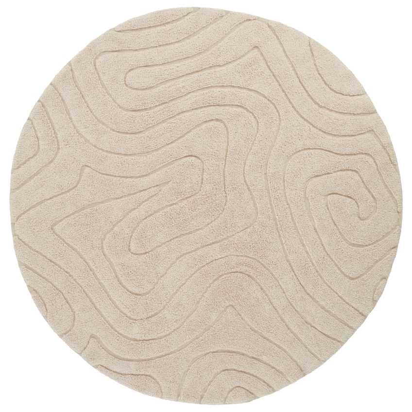 Jotex Béžový kulatý koberec SHIV 200 cm