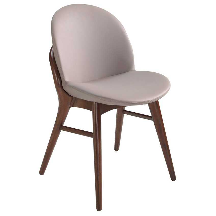 Šedobéžová koženková jídelní židle Angel Cerdá No. 4107