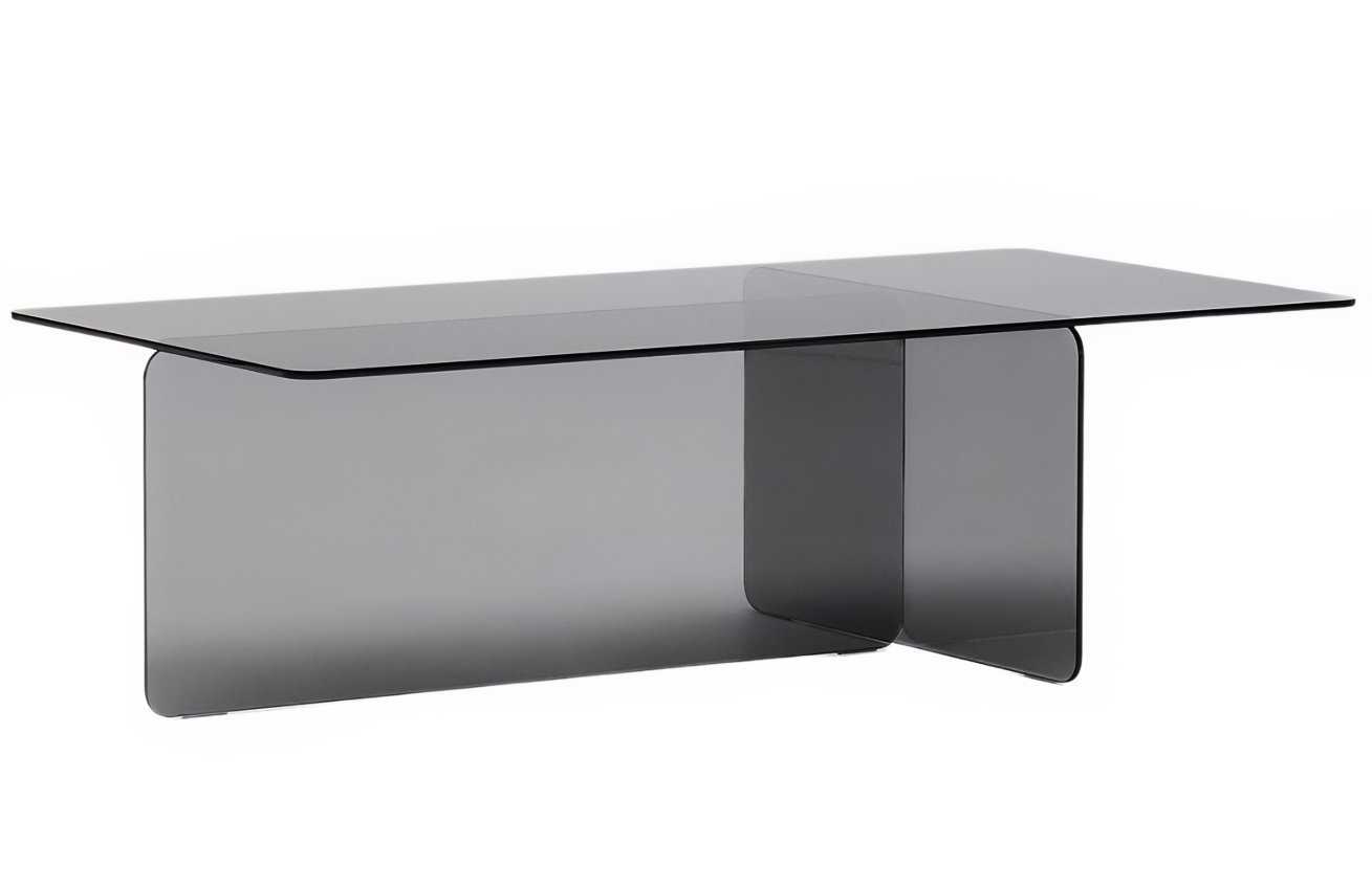 Šedý skleněný konferenční stolek Kave Home Zaren 120 x 60 cm