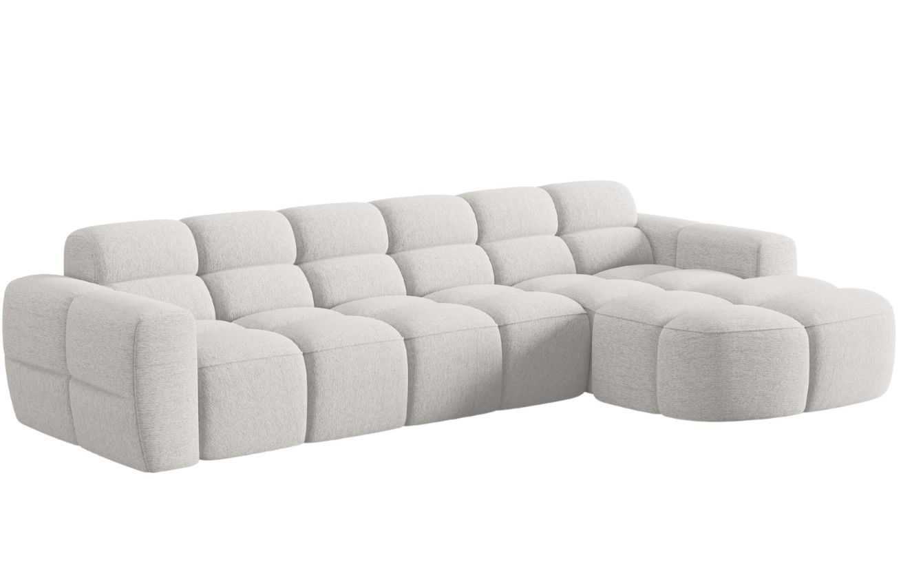 Světle šedá čalouněná rohová pohovka MICADONI Lisa 310 cm