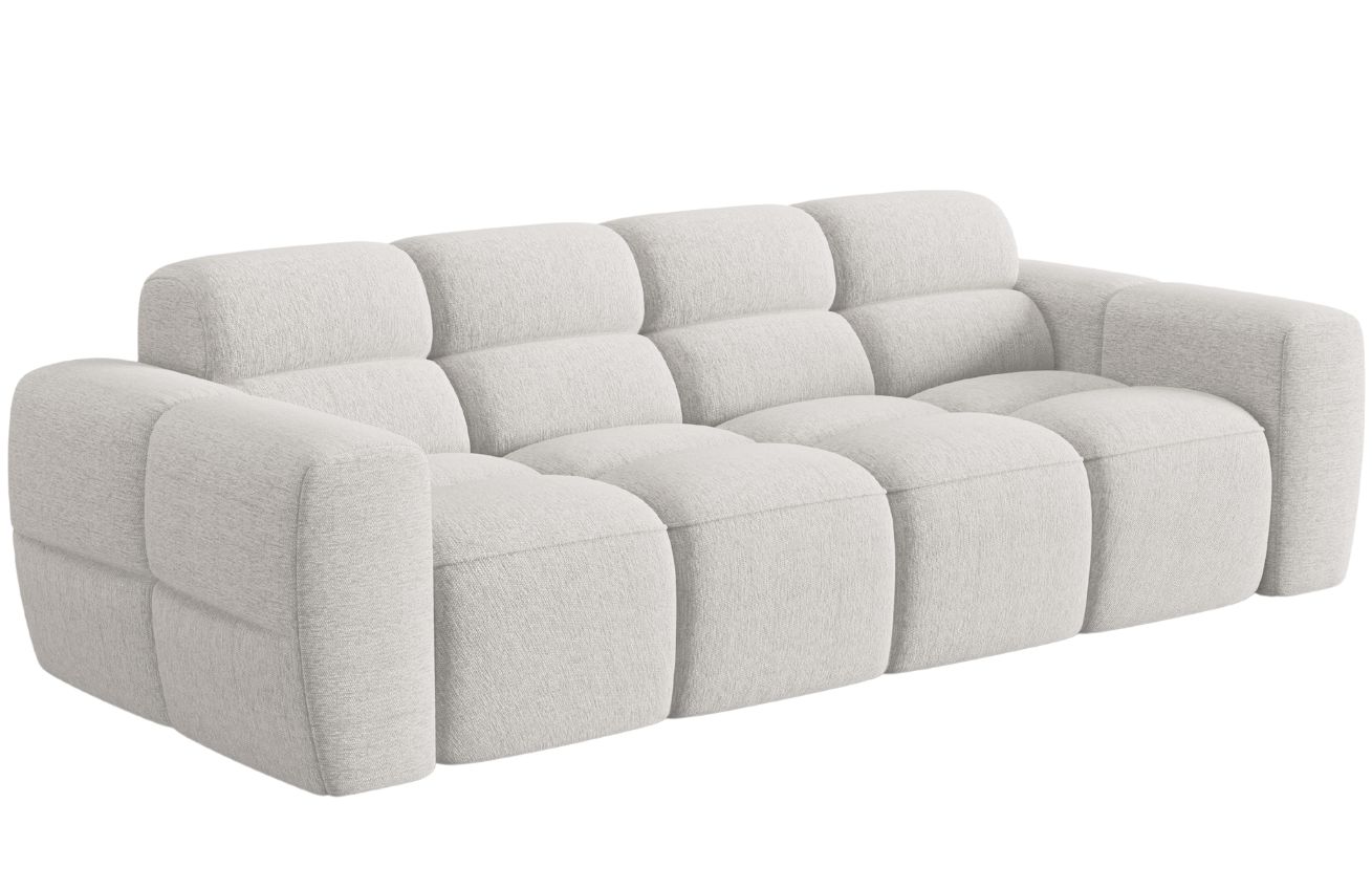Světle šedá čalouněná trojmístná pohovka MICADONI Lisa 216 cm