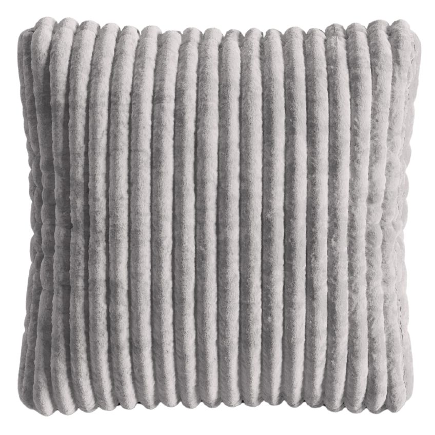 Světle šedý manšestrový polštář MICADONI Martina 65 x 65 cm