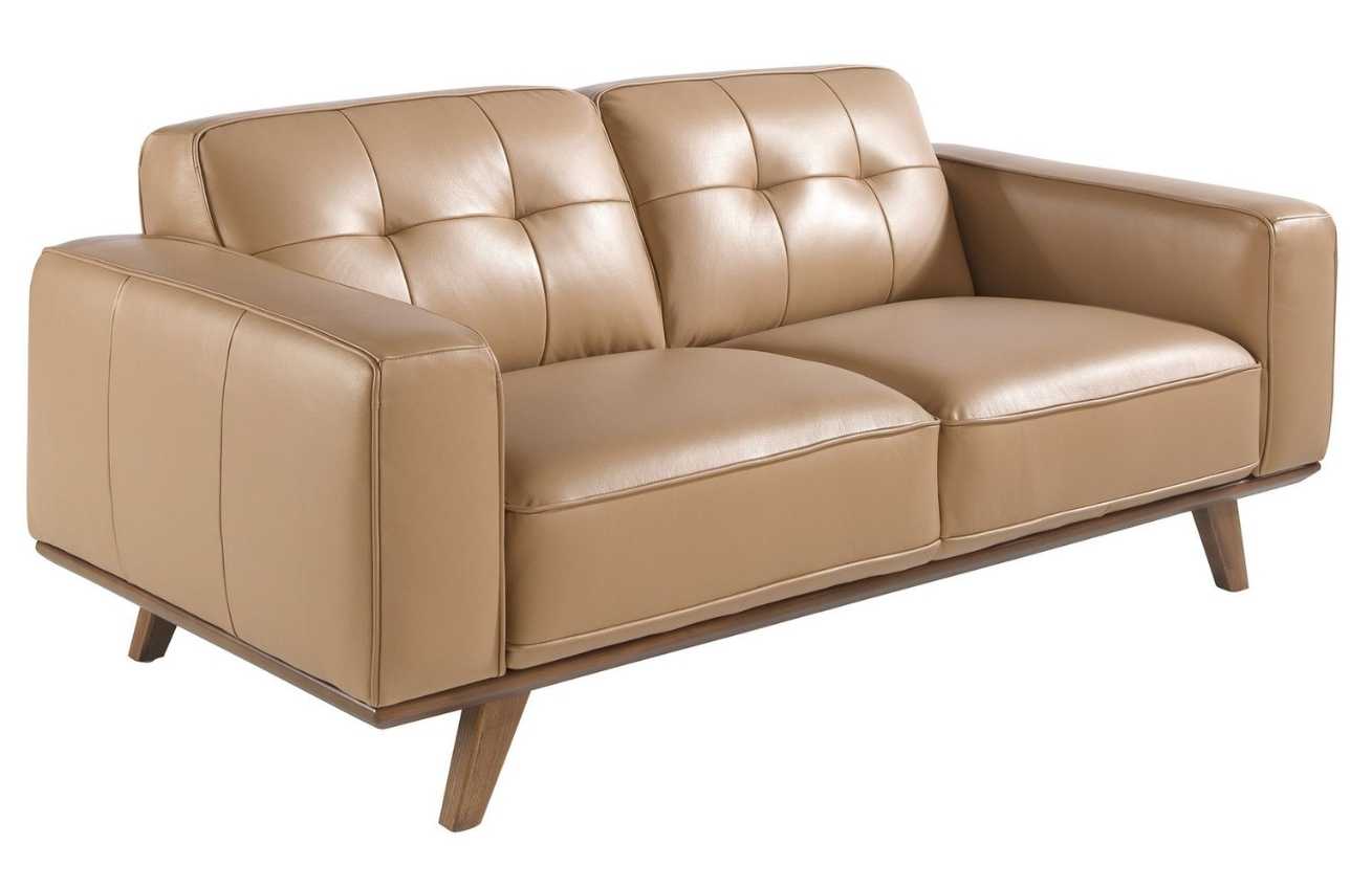 Béžová kožená dvoumístná pohovka Angel Cerdá No. 6119