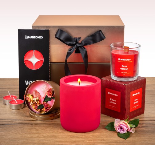 Giftboxeo pro maminku plné svíček - růže