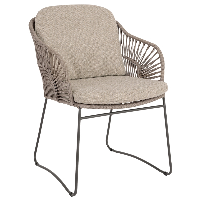 Béžovohnědá čalouněná zahradní židle Bizzotto Carles