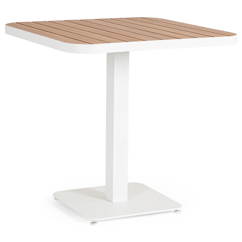 Bílý hliníkový zahradní stůl Bizzotto Belmar 75 x 75 cm