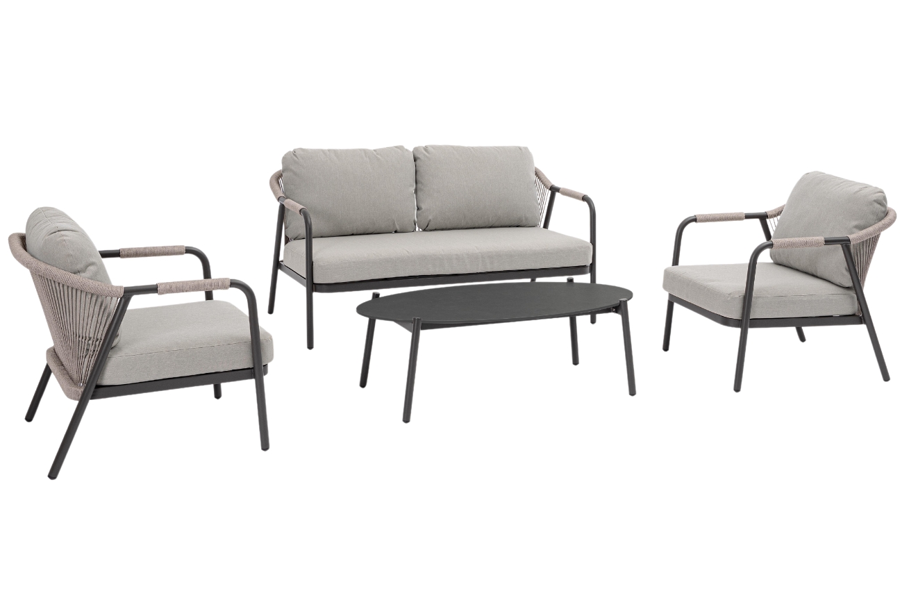 Šedo-béžový zahradní set pohovky