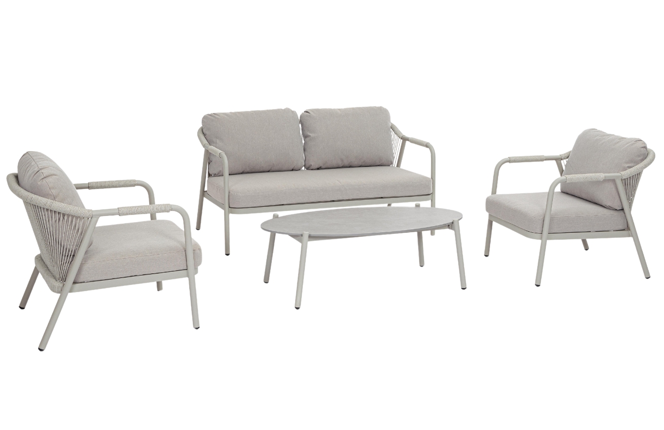 Světle šedý zahradní set pohovky