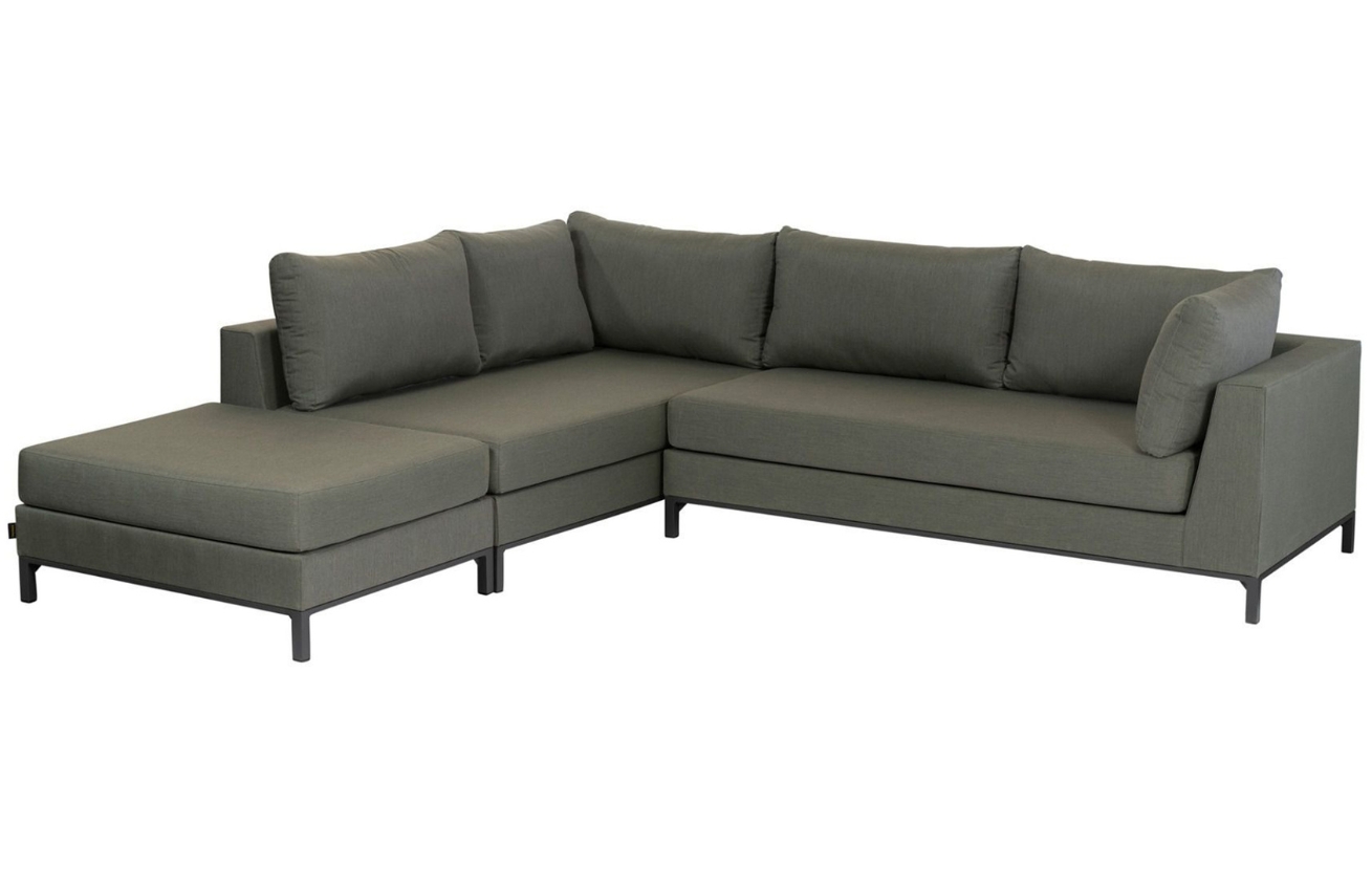 WOOOD Tmavě zelená čalouněná zahradní rohová pohovka Jolle 262 cm