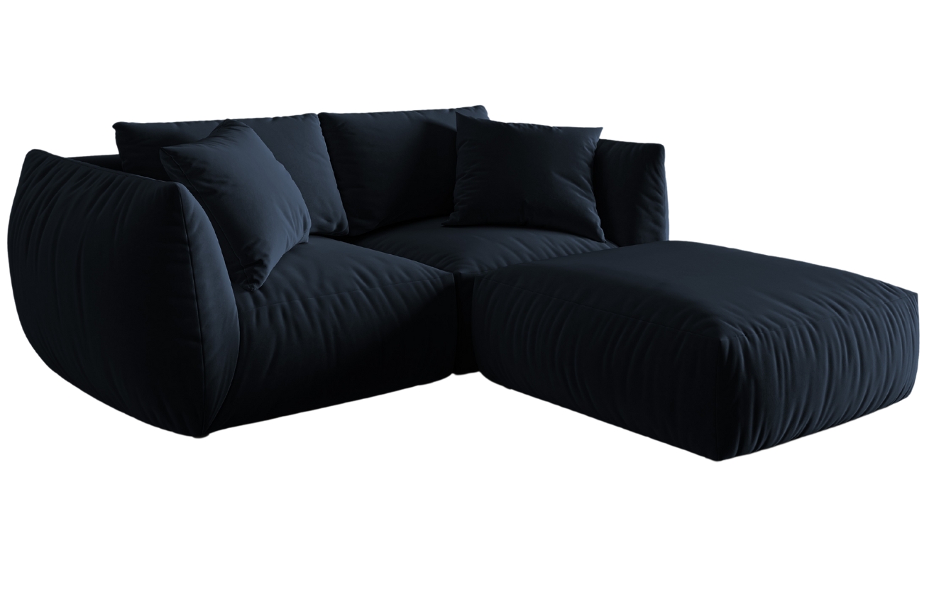 Micadoni Sametová rohová pohovka Chris 220 cm