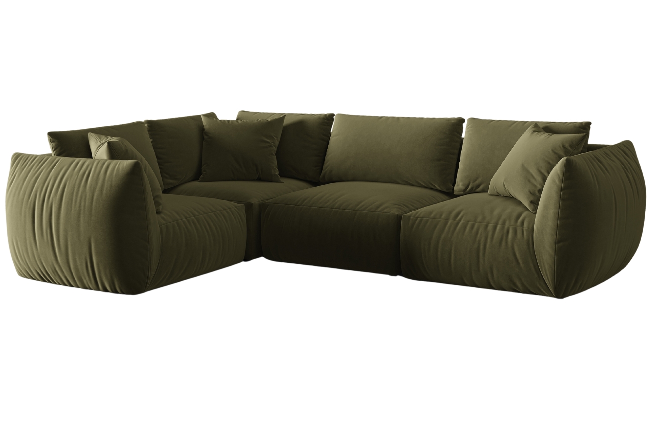 Micadoni Sametová rohová pohovka Chris 295 cm