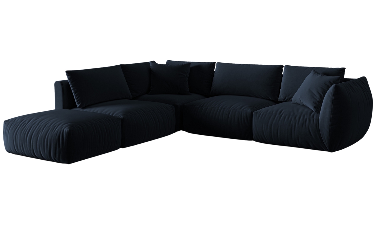 Micadoni Sametová rohová pohovka Chris 295 cm