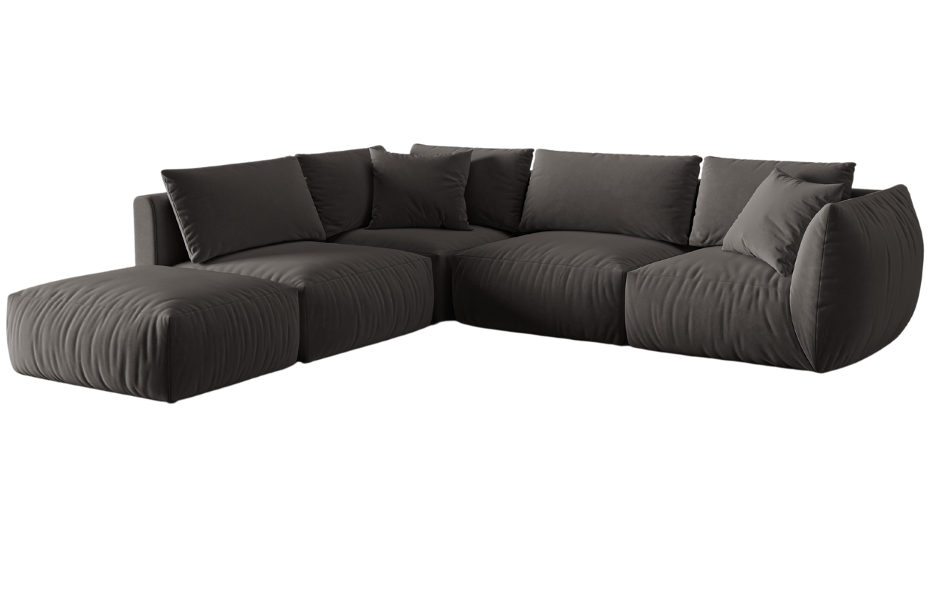 Micadoni Sametová rohová pohovka Chris 295 cm