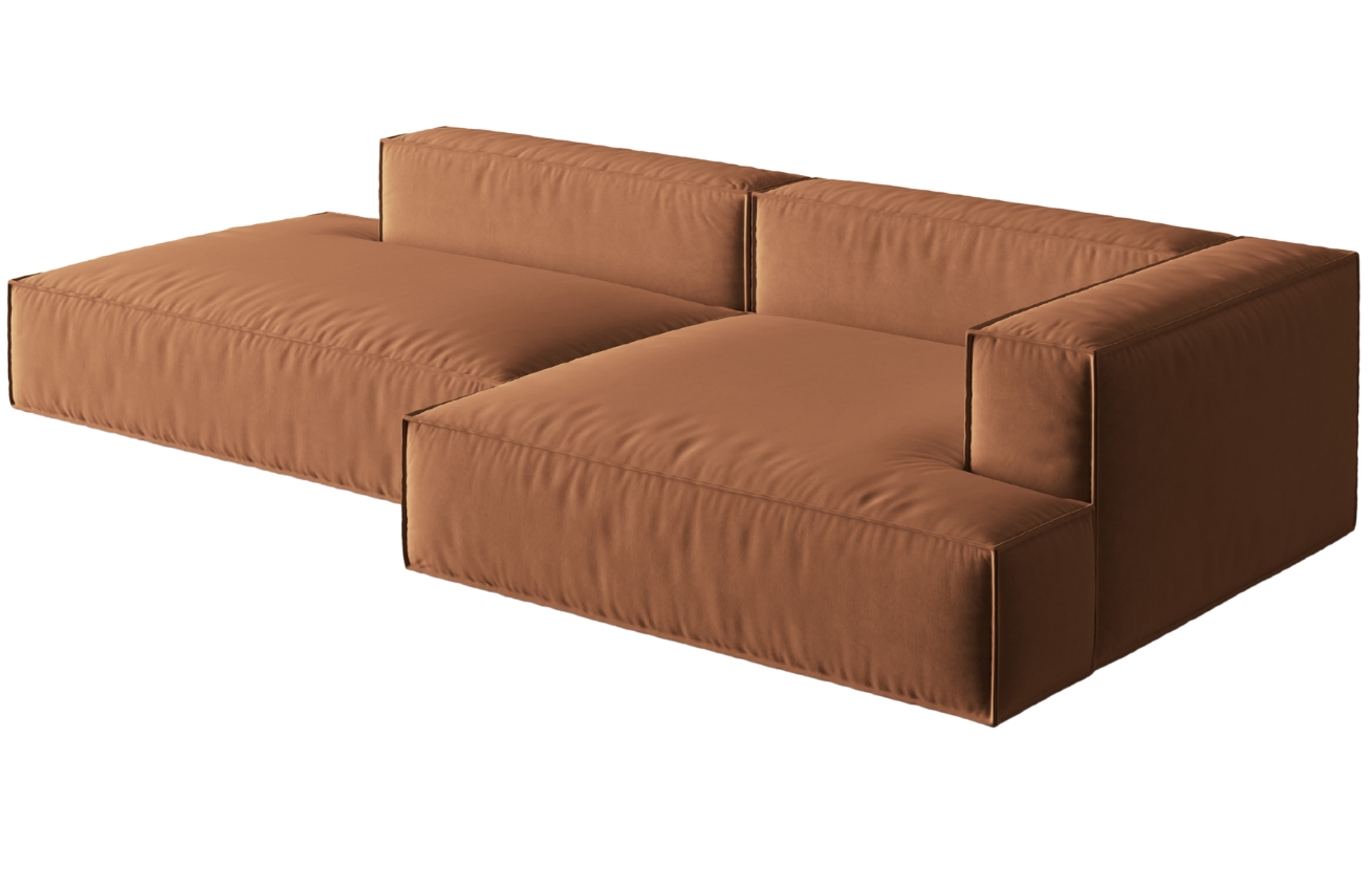 Micadoni Sametová rohová pohovka Nuria 312 cm