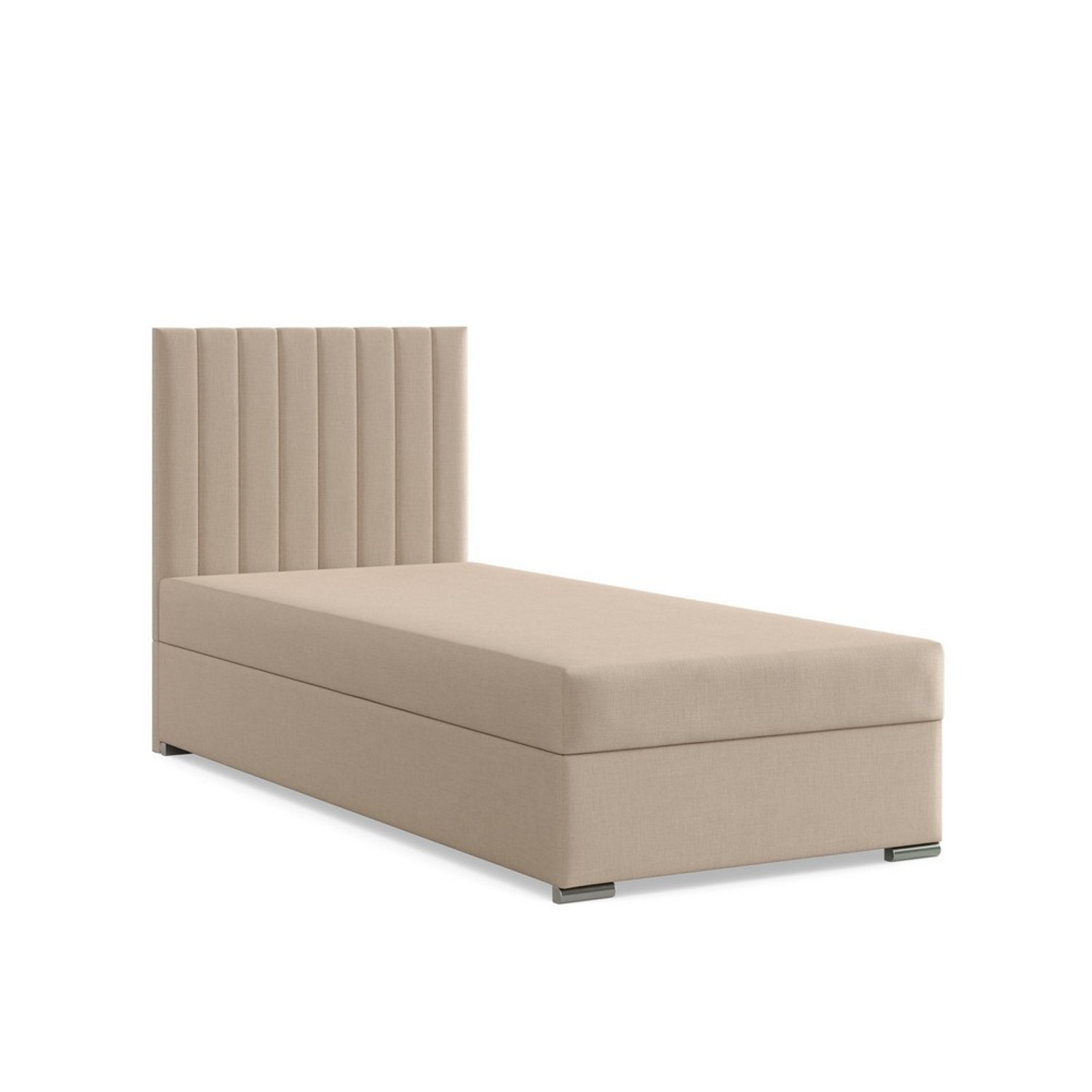 Čalouněná postel AGEN 90x200 cm s pružinovou matrací Krémová