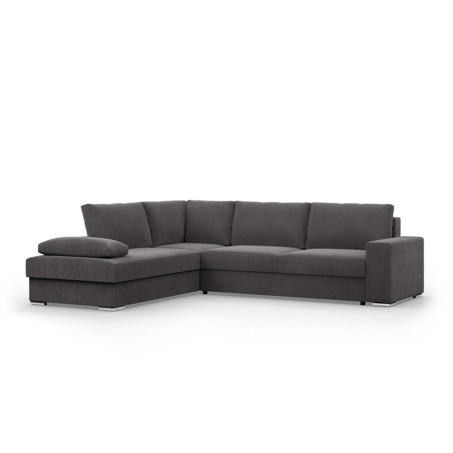 Rohová rozkládací sedací souprava FESTINA Levá Šedá