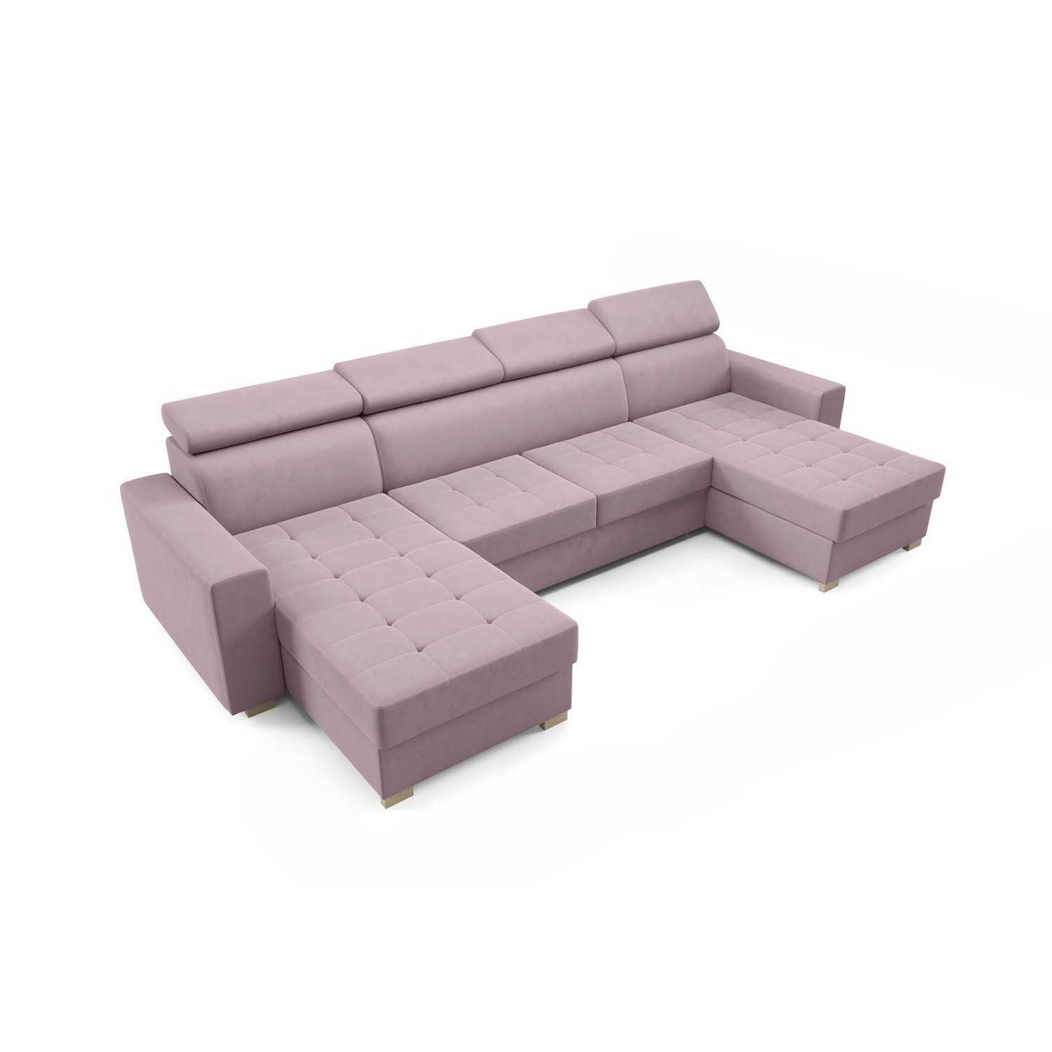 Rozkládací sedací souprava MONSUN U Růžová