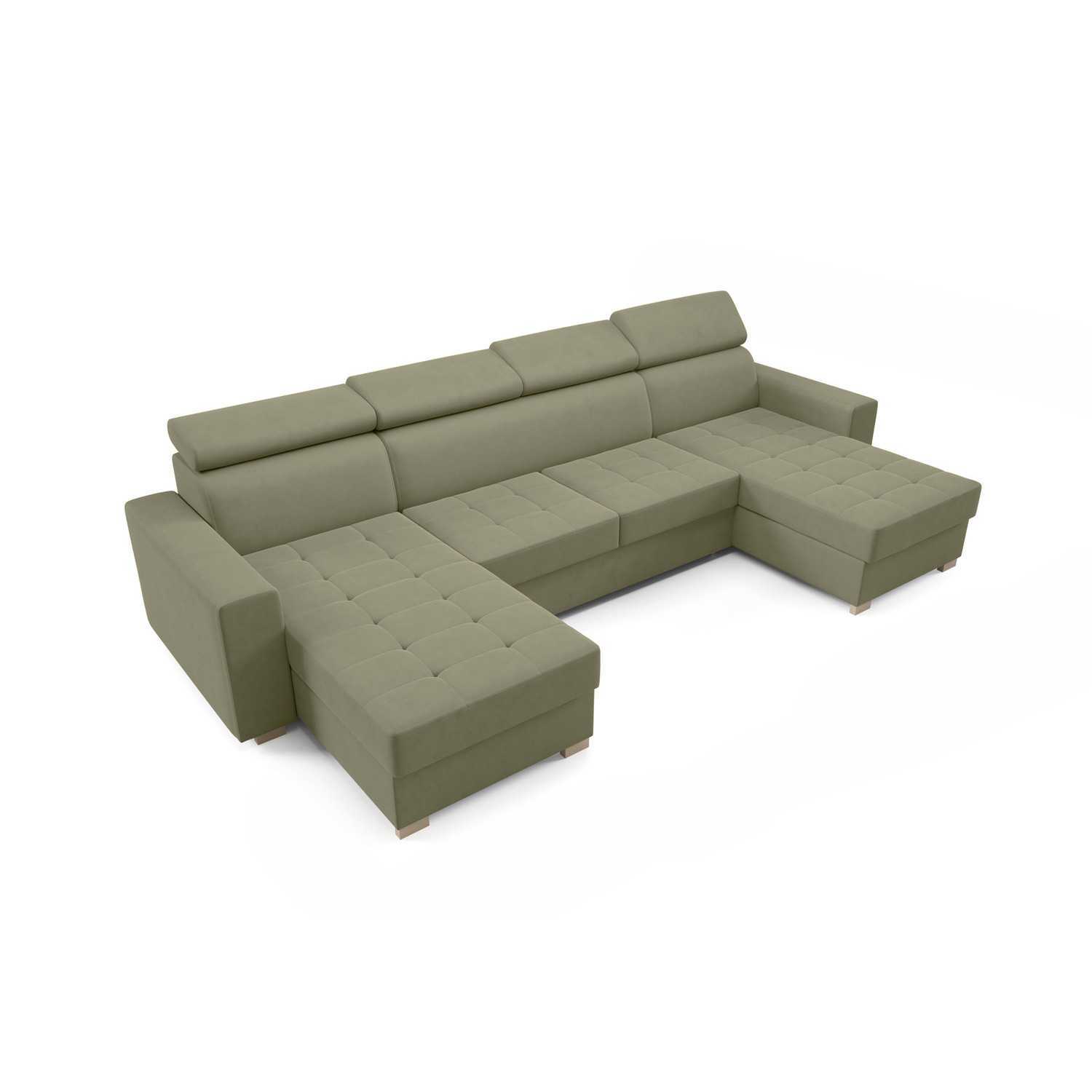 Rozkládací sedací souprava MONSUN U Zelená I