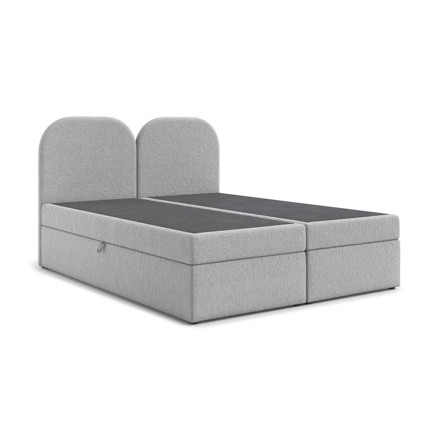 Čalouněná postel COMO s úložným prostorem 200x200 cm Šedá I