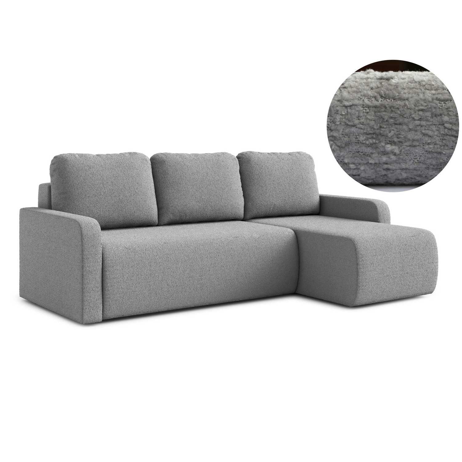 Rozkládací rohová sedací souprava ELES Pravá Šedá I