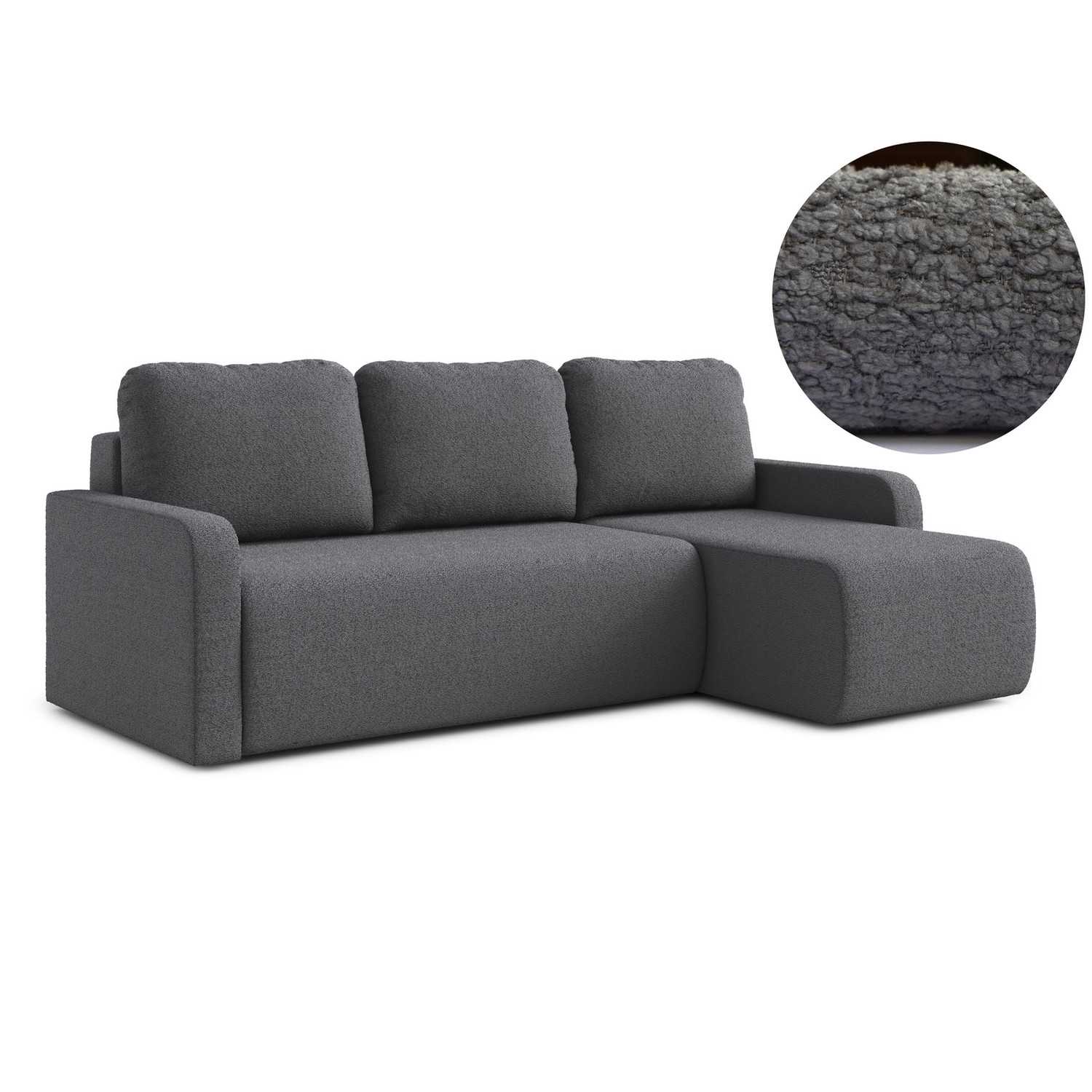 Rozkládací rohová sedací souprava ELES Pravá Šedá