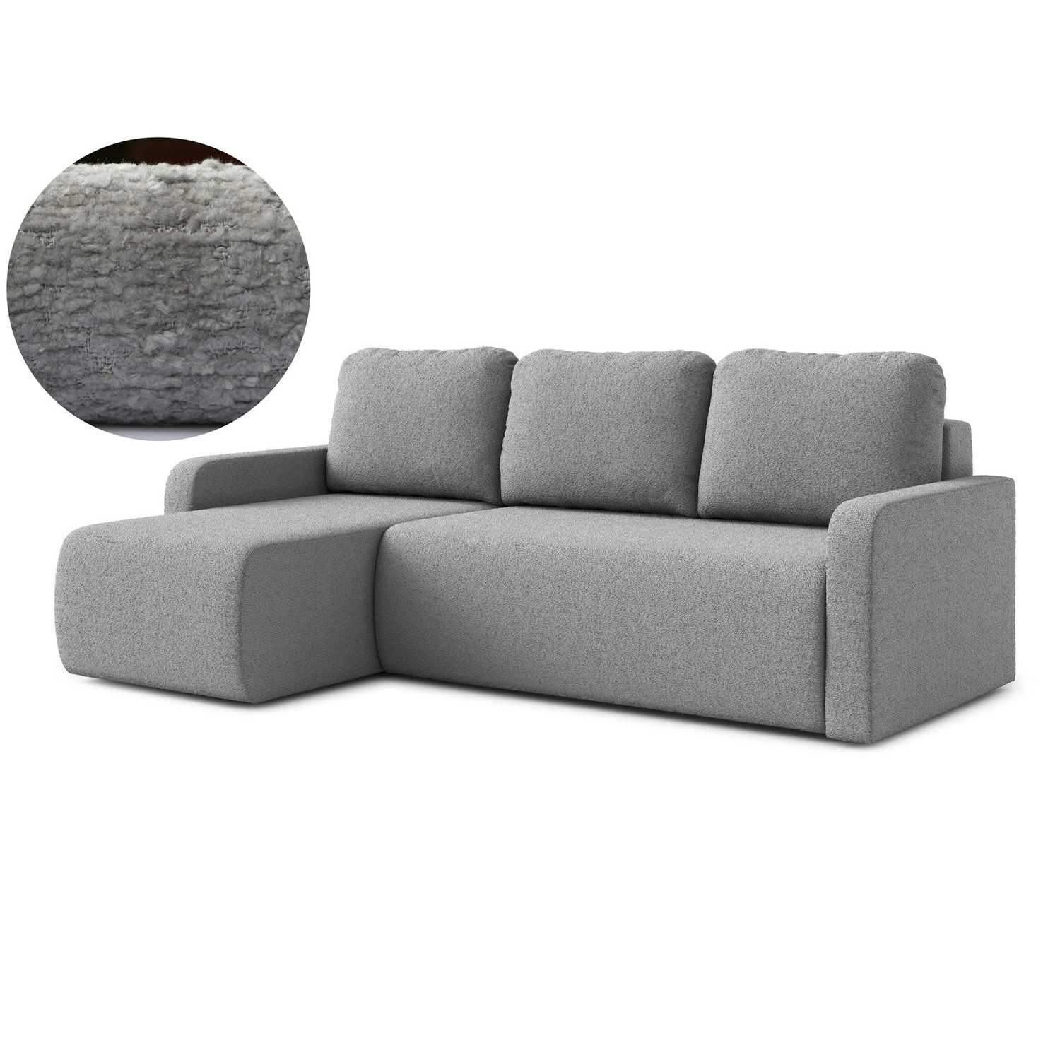 Rozkládací rohová sedací souprava ELES Levá Šedá I