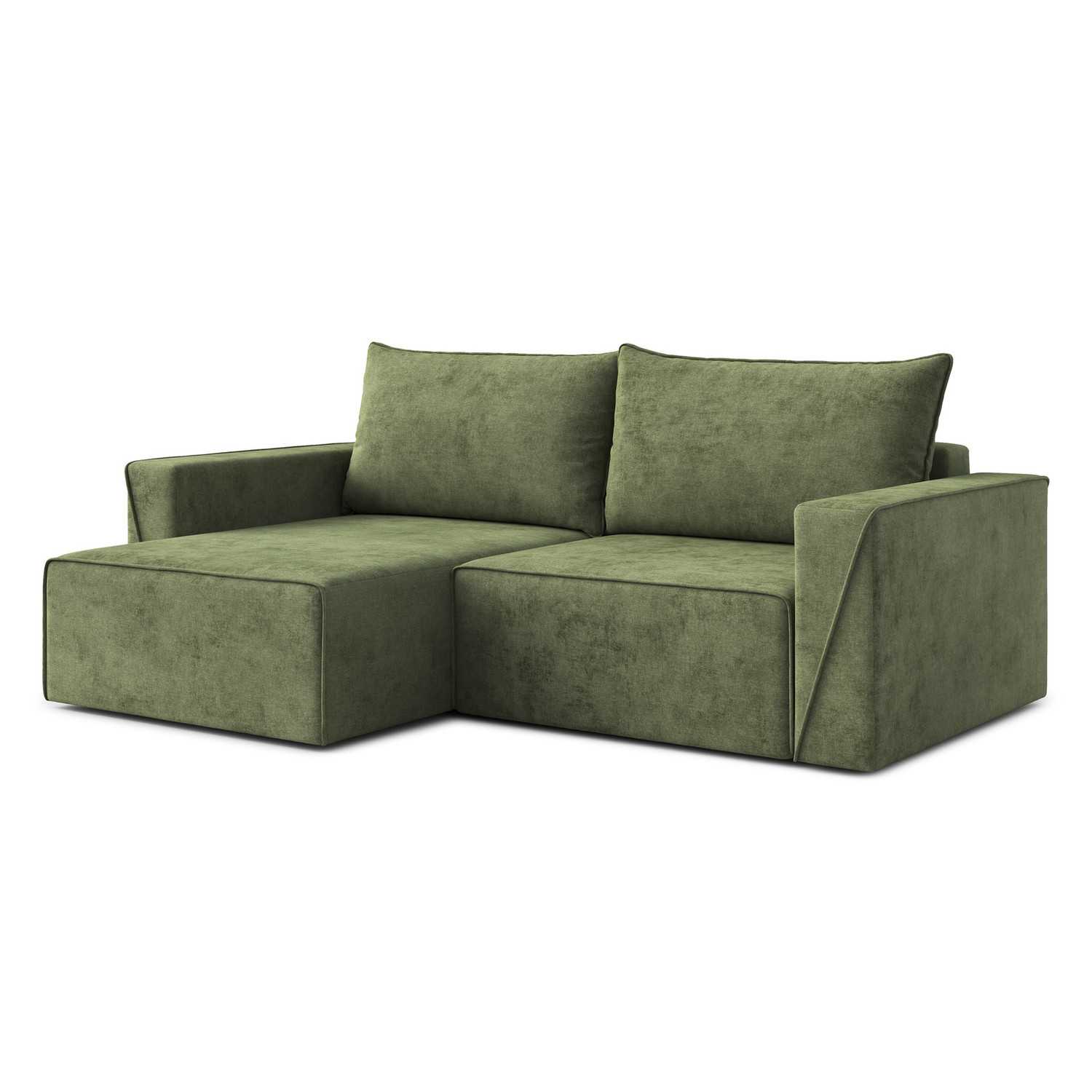 Rozkládací rohová sedací souprava CORTE Levá Zelená