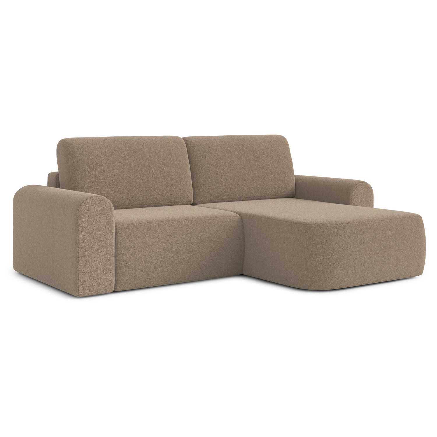 Rozkládací rohová sedací souprava BORELLO Pravá Hnědá