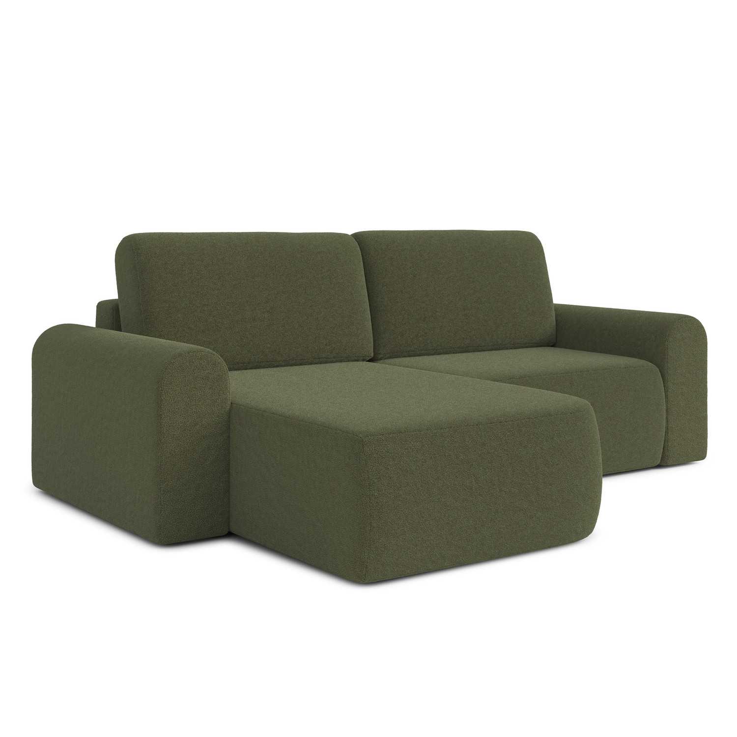 Rozkládací rohová sedací souprava BORELLO Levá Zelená