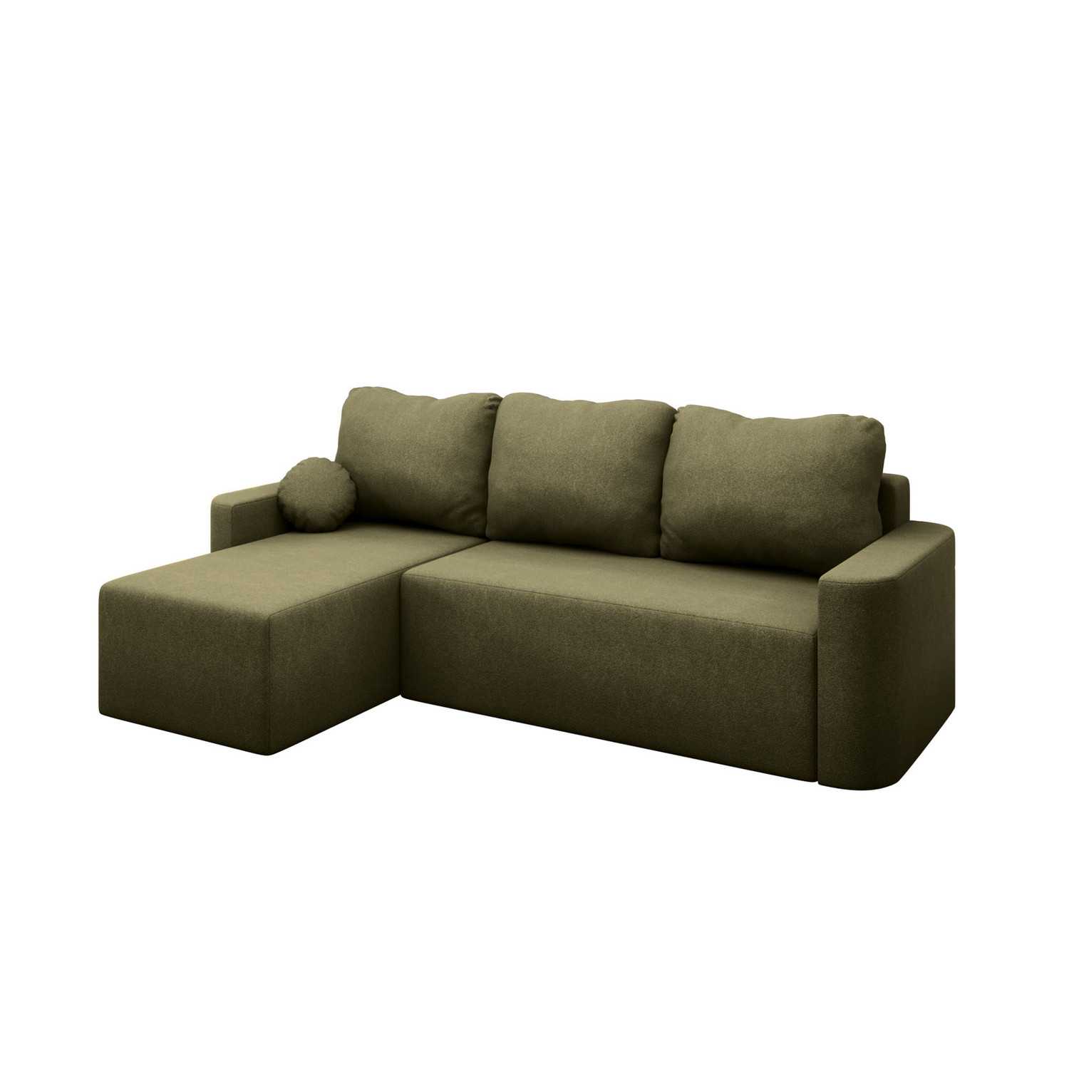 Rozkládací rohová sedací souprava ENZO Levá Zelená