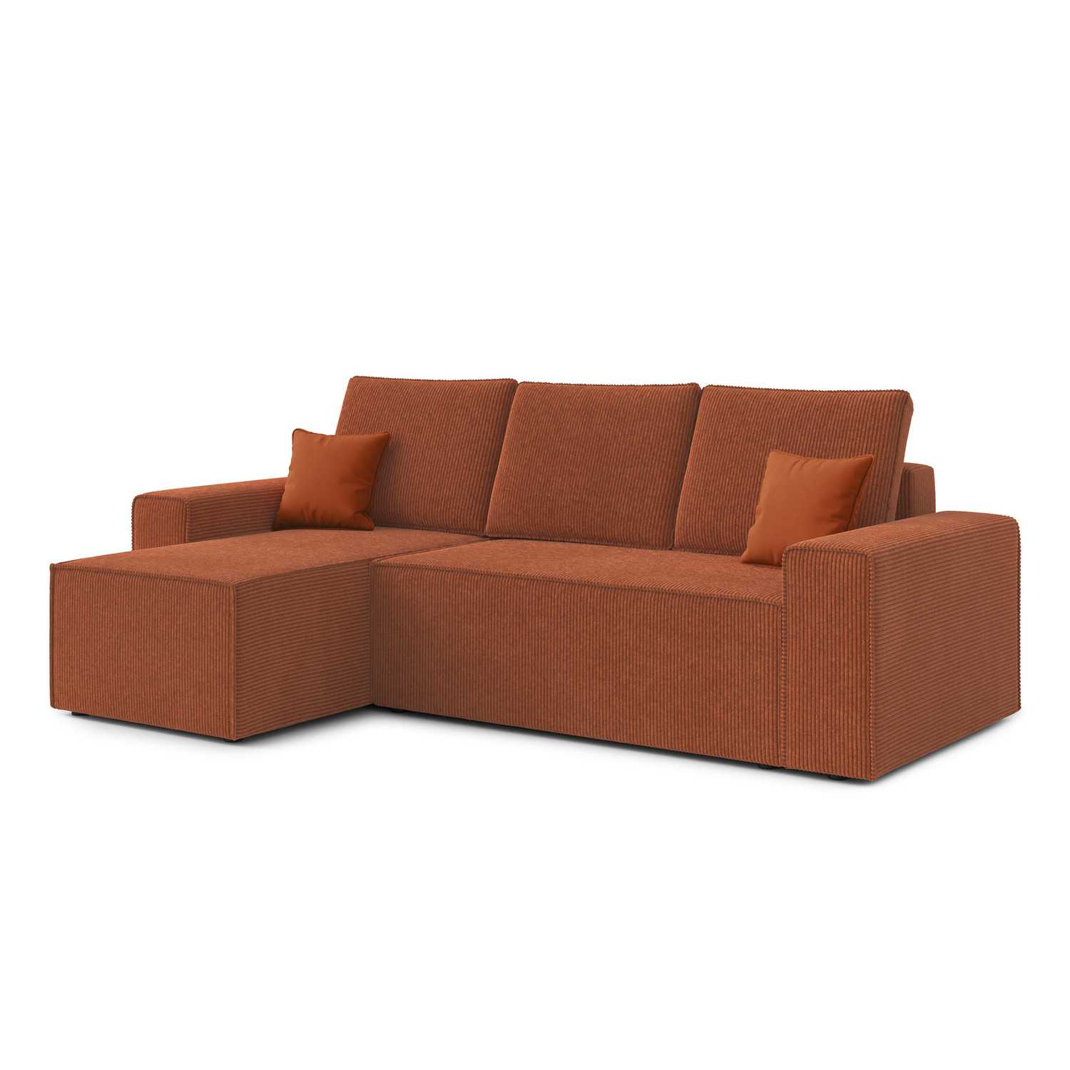 Rozkládací rohová sedací souprava PONTE Levá Hnědá