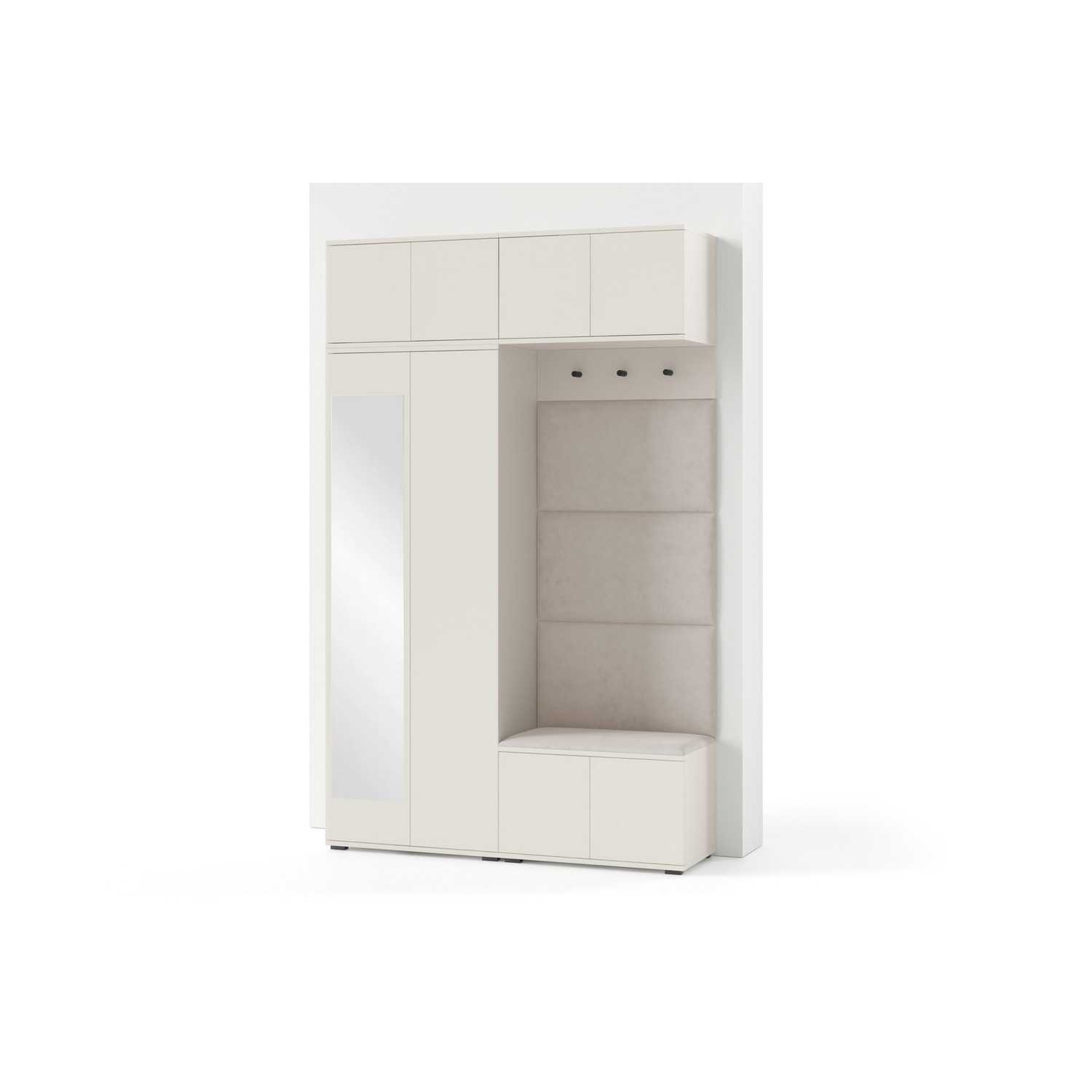 Předsíňová stěna BIANCO I Bez zrcadla Šedá - modrá