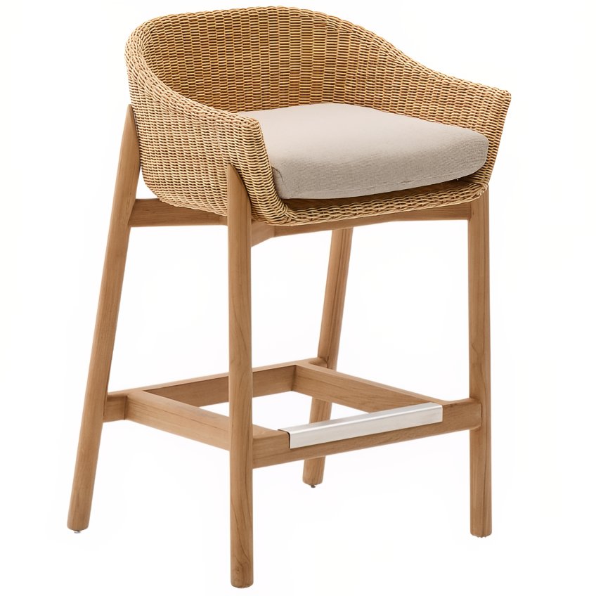 Zahradní barová židle z umělého ratanu Kave Home Galea 75 cm