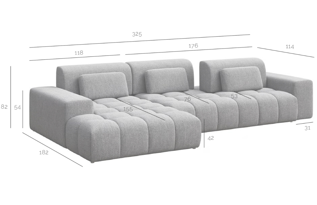 Ghado Rohová pohovka Chevi 325 cm