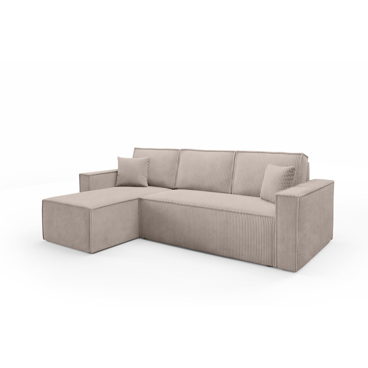 Rozkládací rohová sedací souprava BASIC Levá Béžová