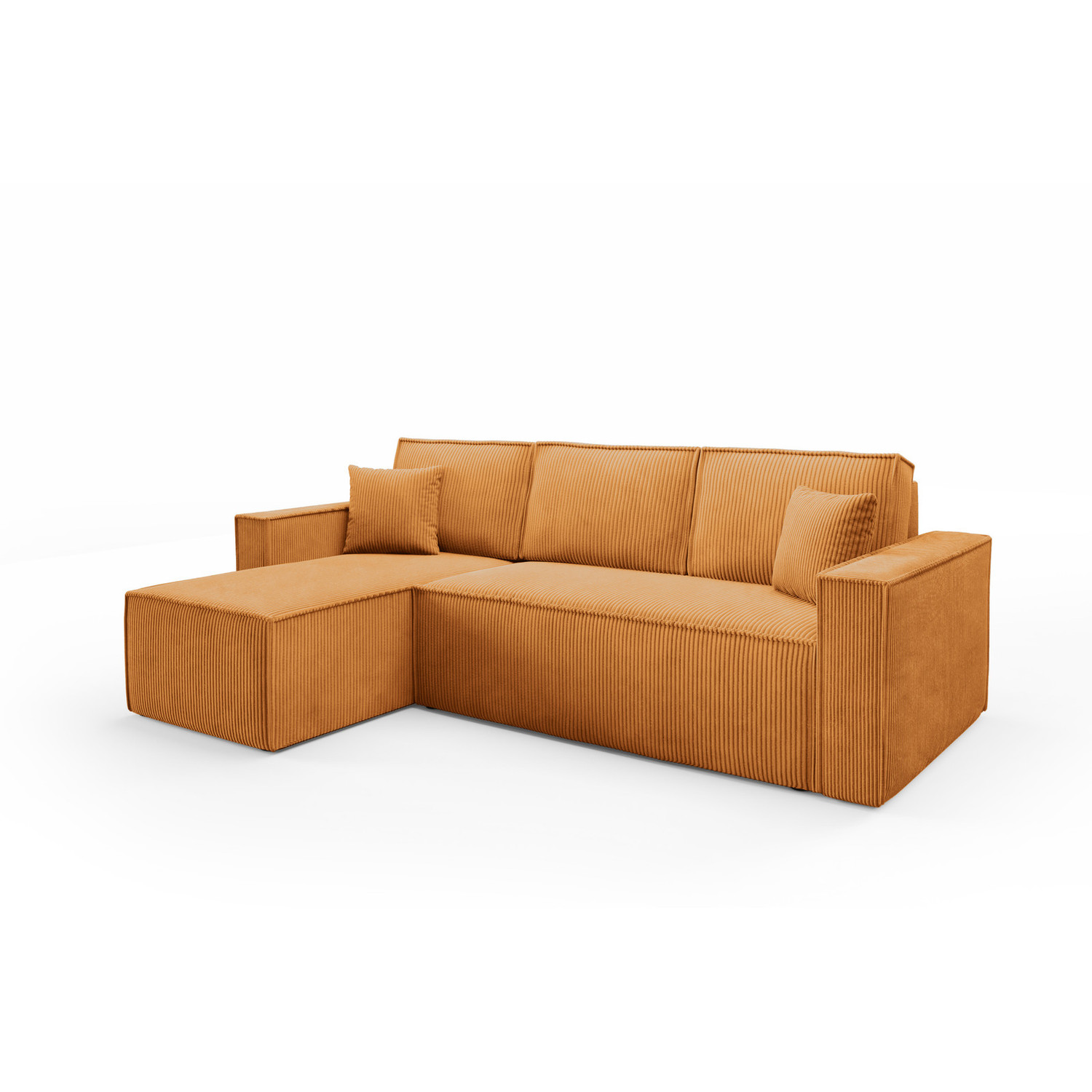 Rozkládací rohová sedací souprava BASIC Levá Hnědá