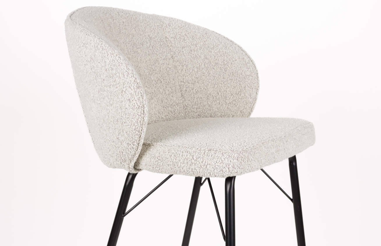 White Label Béžová čalouněná barová židle WLL JOA 75 cm