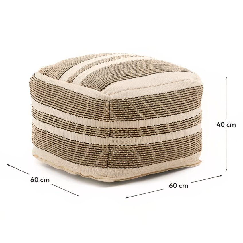 Béžový puf Kave Home Aylin 60 x 60 cm