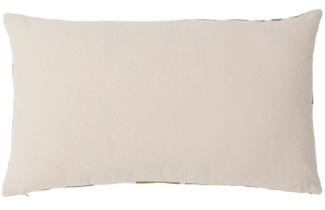 Bloomingville Hnědo-bílý bavlněný polštář Abba 35 x 60 cm