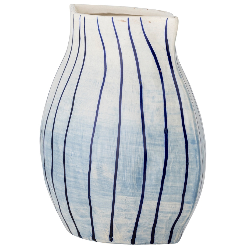 Bloomingville Modrá kameninová váza Esra