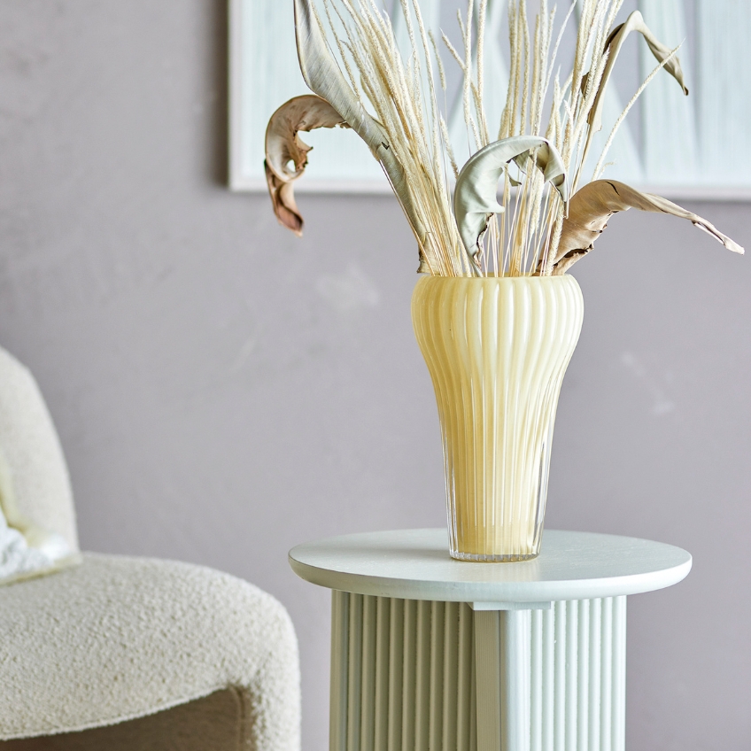 Bloomingville Žlutá skleněná váza Averie